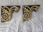            Antique Hand-carved Baroque Corbels W  Original Gilded Paint     13            