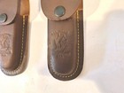 2 Brand New Well Constructed Genuine Leather Pocket Knife Sheaths-100 s Sold 