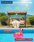 Poolleader 2026 Flamingo Pool Thermometer Solar-powered   Auto Backlight For Eas