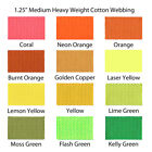 5 Yards 1 25  Medium Heavy Weight Cotton Webbing - 44 Colors To Choose