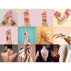12 Sheets Henna Temporary Tattoo Stickers Black   Red Mehndi Body Art Stickers