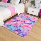  Soft Rainbow Rug For Girls Room  Cute Fluffy Girls 2 X 3 Feet Rose purple
