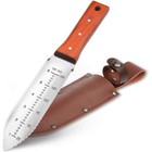 Haushof Hori Hori Garden Knife 7   Blade Weeding   Digging Tool W leather Sheath