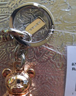 Nwt Coach Metal 3d Bear Bag Charm Key Ring Clip Rose Gold 87166