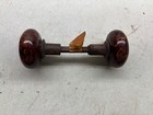 Vintage Cast Brass Door Knob Set Locking Art Deco Architectural Salvage