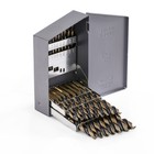 Stark Usa 21-pieces Drill Bit Set Black Gold Finish Hss 135-split Jobber Length