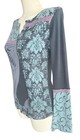 Cirque Du Soleil Show Gray Asymmetrical Long Sleeve Patchwork Pullover Tee Top S