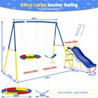 Heavy Duty Swing Set 3-in-1 With Slide  Metal Outdoor Playset For Backyard Kids