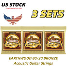 6 Sets Ernie Ball 2006 Earthwood 80 20 Extra Light 10-50 Acoustic Guitar Strings