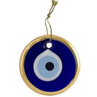 Gold Gilt Handmade Evil Eye Glass Charm Decorative Turkish - Greek - Jewish -   