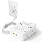 Wall Mountable Surge Protector Power Strip  4 6usb Ports 3 8 16 Outlet Plug Flat