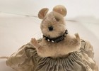Vintage Steiff   pieps   Mouse  In Skirt   Rhinestone Necklace 1965- 1975  Rare