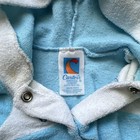 Vintage Carter s Newborn Blue Terry Hooded Footed Bear Coverall One-piece Snap