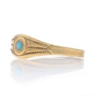Ostby   Barton Simulated Turquoise Art Deco Baby Ring Yellow Gold 10k Midi Child