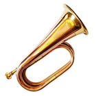Civil War Era Solid Copper Bugle Us Military Cavalry Horn With Bag case