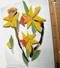 Daffodils Broken Cut China Plate Mosaic Tile  Yellow Flowers  