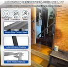 Durable Matte Black Wrought Iron Handrails For Outdoor Steps 1-2 Step Access