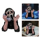 Halloween Screaming Girl Phone Holder Statue Resin Glowing Black 9 84 In