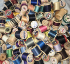 Huge Mixed Lot Over 150 Vintage Wooden Thread Spools Coats   Clark Star Craft