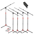 Griffin Microphone Stand With Boom Arm 5 Pack - Tripod Telescoping Studio Mic