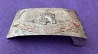 Vintage Mexico Plata Joy 925 Sterling Silver 10k Gold Western Horse Belt Buckle