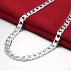 925 Sterling Silver Classic 10mm Geometric Chain Bracelet Necklace Jewelry Sets