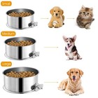 Stainless Steel Dog Cage Coop Cup Pet Cat Crate Hanging Food Water Bowl Feeder
