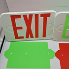 Set Of 2 Lithonia Exit Sign Faceplate Covers With Red And Green Insert Panels
