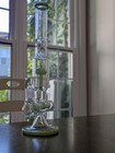 Huge 17  Inline Eight Arm Tree Double Perc Bong -green