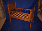 Ornate Oak Carved Childs Cradle Crib Dolls Bears Victorian 