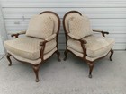 Thomasville Pair Bergere Lounge Chairs 2 Regency Louis Xvi Lattice Back French