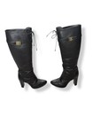 Louis Vuitton   Authentic Vintage Black Leather Long Heeled Riding Boots Lv  35 