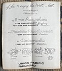 1957 Union Pacific Railroad Public Timetable Domeliner Train Map Jun-sep