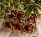 Pottery Barn Felt Bordeaux Christmas Tree Ornaments  Small   Set Of 6