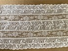 8 3 4 Yds Vintage Scalloped Off White Cotton Eyelet Embroidered With Insert Lace