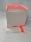 Rare Tinsley Mortimer Clear   Neon Pink Lucite Ice Bucket 2000s