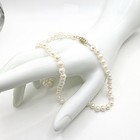 Vintage Estate 14k Yg 5 5mm White Cultured Pearl Knotted 18    Necklace