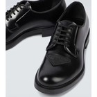 Prada Black Leather Derby Shoes Men Luxury Formal Dress Shoes Lace Up New