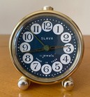 Vintage 1980 Soviet  slava  Green Alarm Clock  Ussr     Mechanical Classic   5625