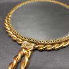 Vintage Stylebuilt Vanity Dresser Mirror W rope Tassel Handle Gold Tone Made Usa