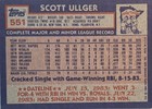 1984 Topps Scott Ullger Auto Card  551  rc  Minnesota Twins Baseball Signed Mlb 
