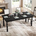 Black Wood Dining Table 4-6 People 62    Farmhouse Table Carved Turned Legs