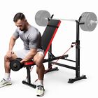 600lbs 4 In 1 Adjustable Weight Bench  Folding Workout Bench Set W  Barbell Rack