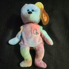 Ty Beanie Baby - Peace The Ty-dyed Bear  8 5 Inch  New Mwmts Stuffed Animal Toy