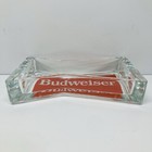 Budweiser Large  bow Tie  Vintage Advertising Glass Ashtray Breweriana