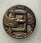 Vintage Victorian Curved Belt Through Buckle Button Open Work