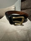 Vintage Coach Men s Handcrafted Calfskin Leather Belt With Solid Brass Buckle