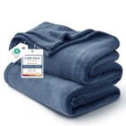  Gentlesoft Fleece Bed Blankets Full Size - Soft Full  84  X 90   Mineral Blue