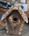Handmade Rustic Birdhouse From Reclaimed Rough Wood Cedar Logs Primitive 