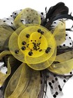 Black yellow Feather Mesh Fascinator Hat Clip band Wedding Tea Cocktail Party